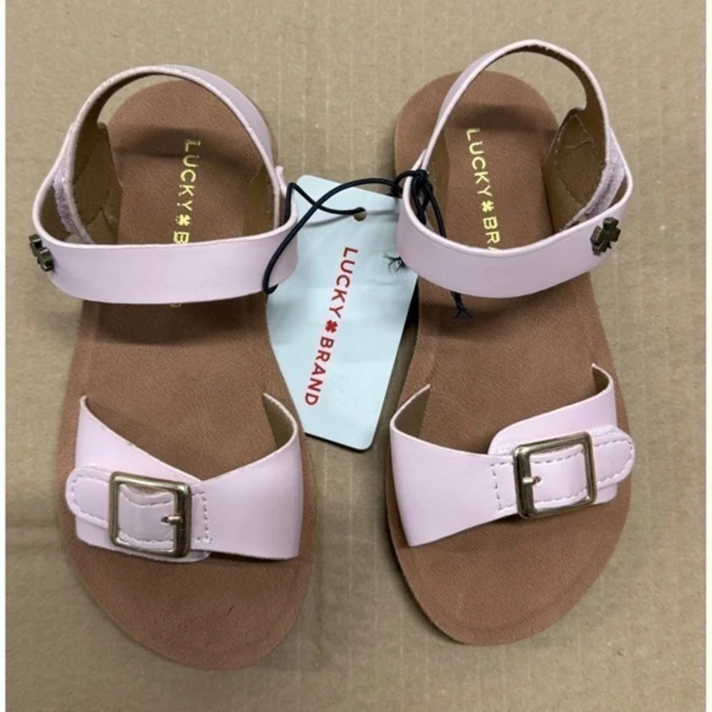 Lucky Brand GAN-TGS Girls Blush Pink Buckle Ankle Strap Sandals Size‎ 6 Toddler
